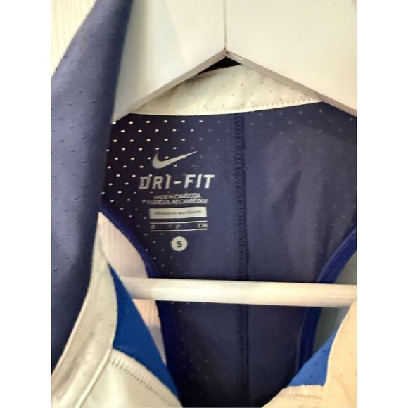 Nike Dri-Fit Blue Mesh/ Perforated Collated Racer Back Tennis Top sz S EUC - Picture 4 of 8